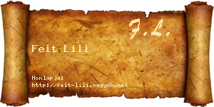 Feit Lili névjegykártya